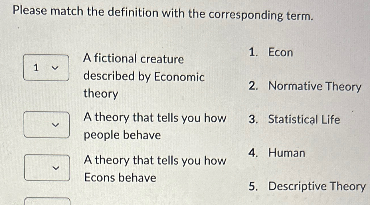 Solved Please match the definition with the corresponding | Chegg.com