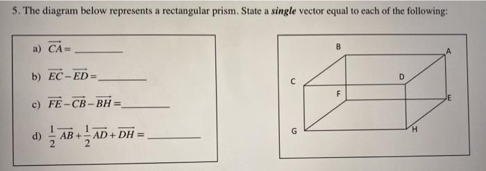 Solved 5. The diagram below represents a rectangular prism. | Chegg.com
