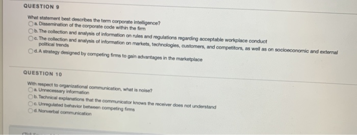 Solved QUESTION 9 What statement best describes the term | Chegg.com