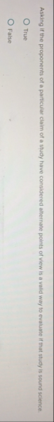 Solved Asking if the proponents of a particular claim of a | Chegg.com