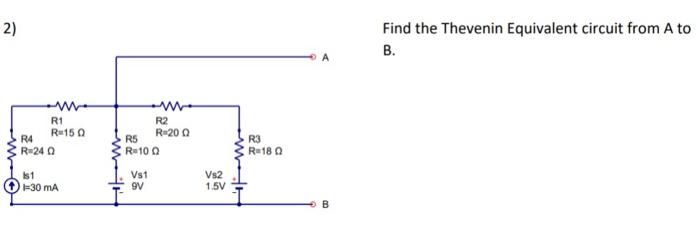 Solved Find The Thevenin Equivalent Circuit From A To B. | Chegg.com