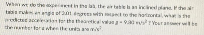 air table experiment