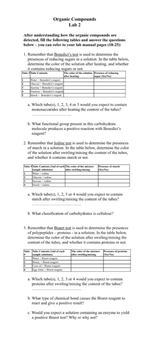 Solved Organic Compounds Lab 2 After Understanding How The Chegg Com