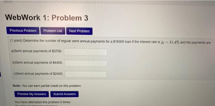 Solved WebWork 1: Problem 3 Previous Problem Problem List | Chegg.com