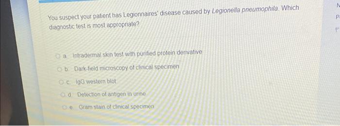 case study 1 legionnaires' disease answers