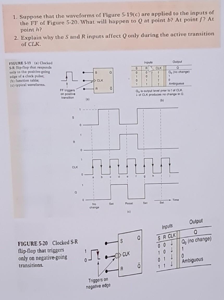 Solved 1. Suppose that the waveforms of Figure 5−19(c) are | Chegg.com
