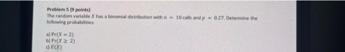Solved Problem 5 19 points) The random variable X has a | Chegg.com