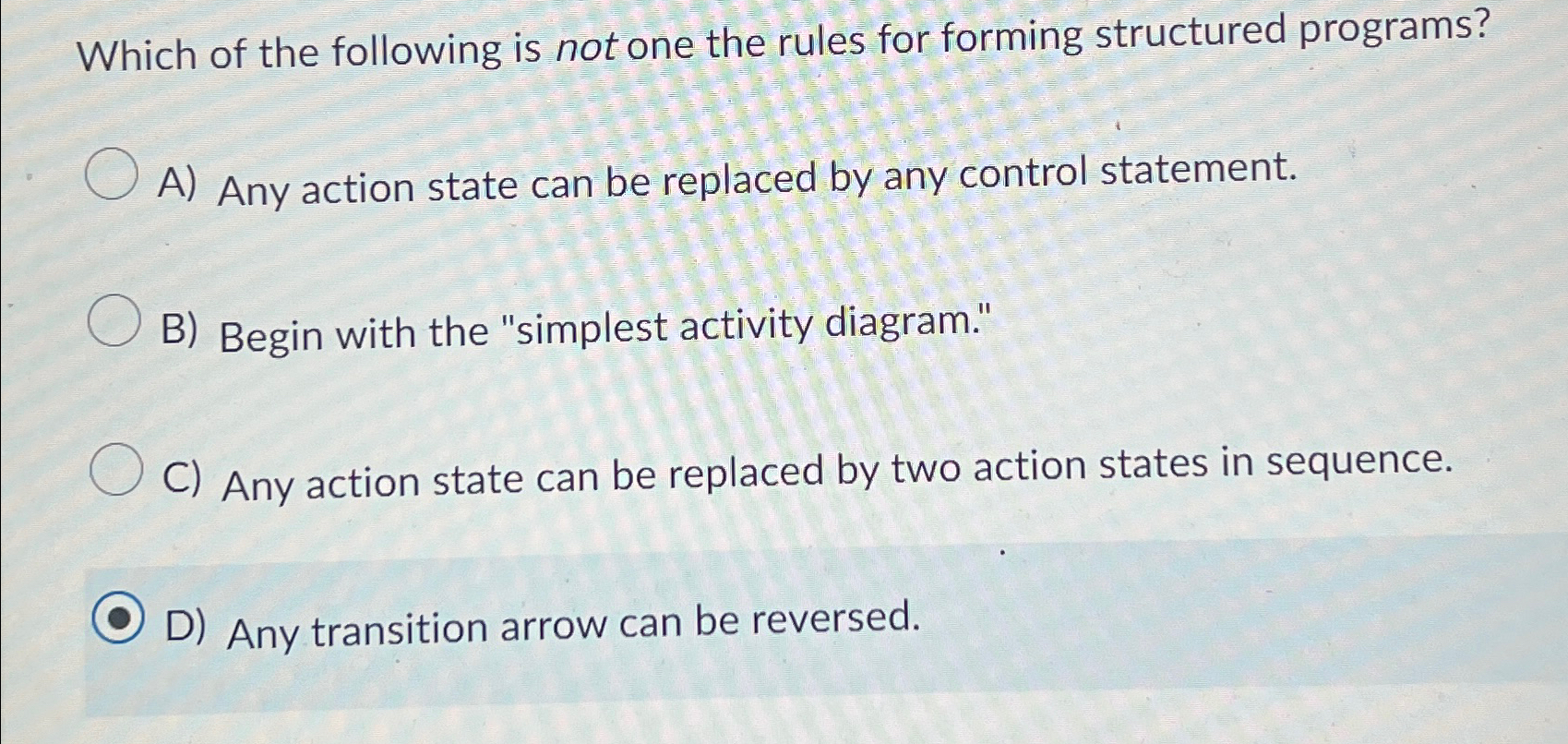 Solved Which of the following is not one the rules for | Chegg.com
