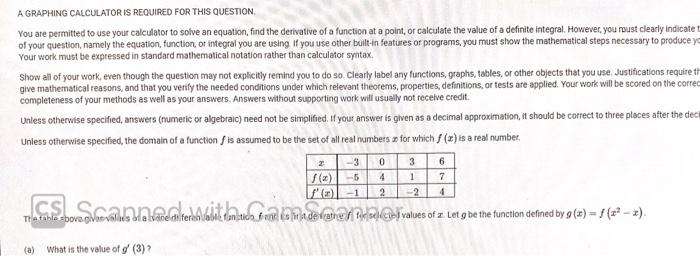 Solved Question 1 A GRAPHING CALCULATOR IS REQUIRED FOR THIS | Chegg.com