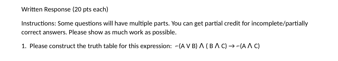 Solved Written Response (20 ﻿pts each)Instructions: Some | Chegg.com