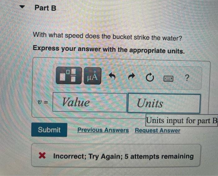 Solved A 17.0 kg bucket of water is suspended by a very