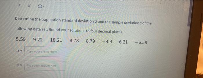 Solved 12- Determine the population standard deviation and | Chegg.com