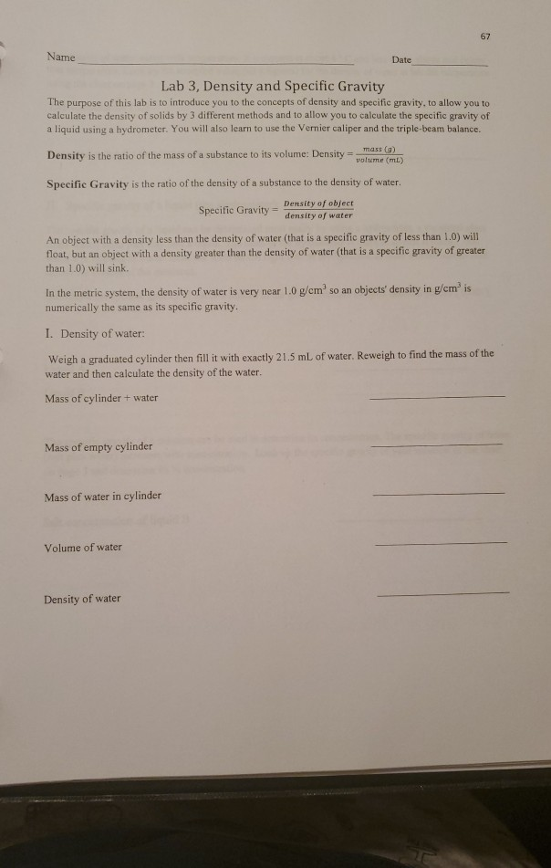density and specific gravity lab report conclusion density and specific gravity lab report conclusion