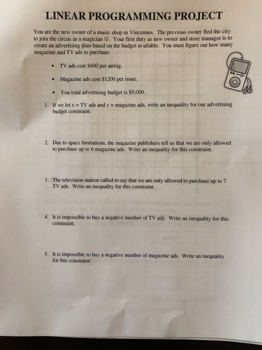 Solved LINEAR PROGRAMMING PROJECT You are the new owner of a | Chegg.com