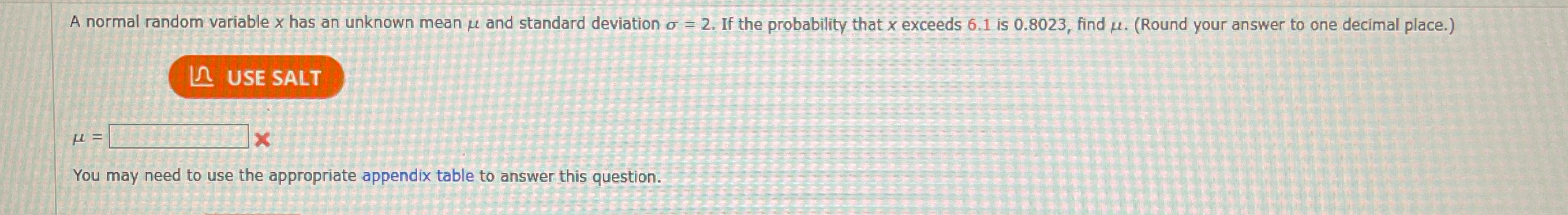 Solved A normal random variable x ﻿has an unknown mean μ | Chegg.com
