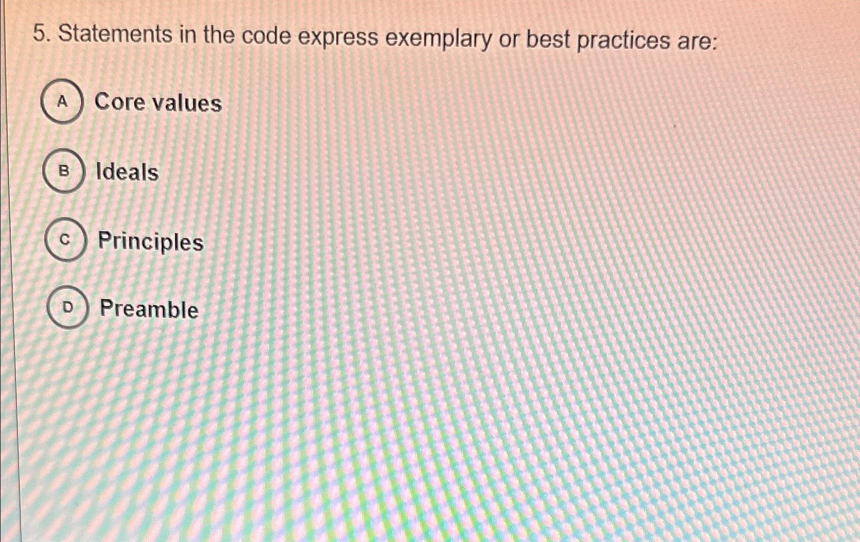 Solved Statements in the code express exemplary or best