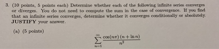 Solved 3. (10 points, 5 points each) Determine whether each | Chegg.com