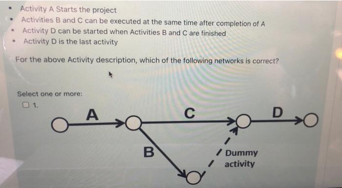 Solved Activity A Starts The Project Activities B And C Can | Chegg.com