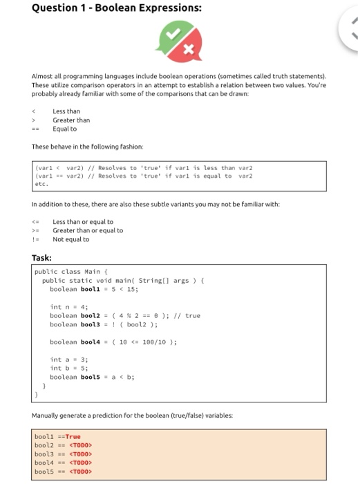 Solved Question 1 - Boolean Expressions: Almost all | Chegg.com