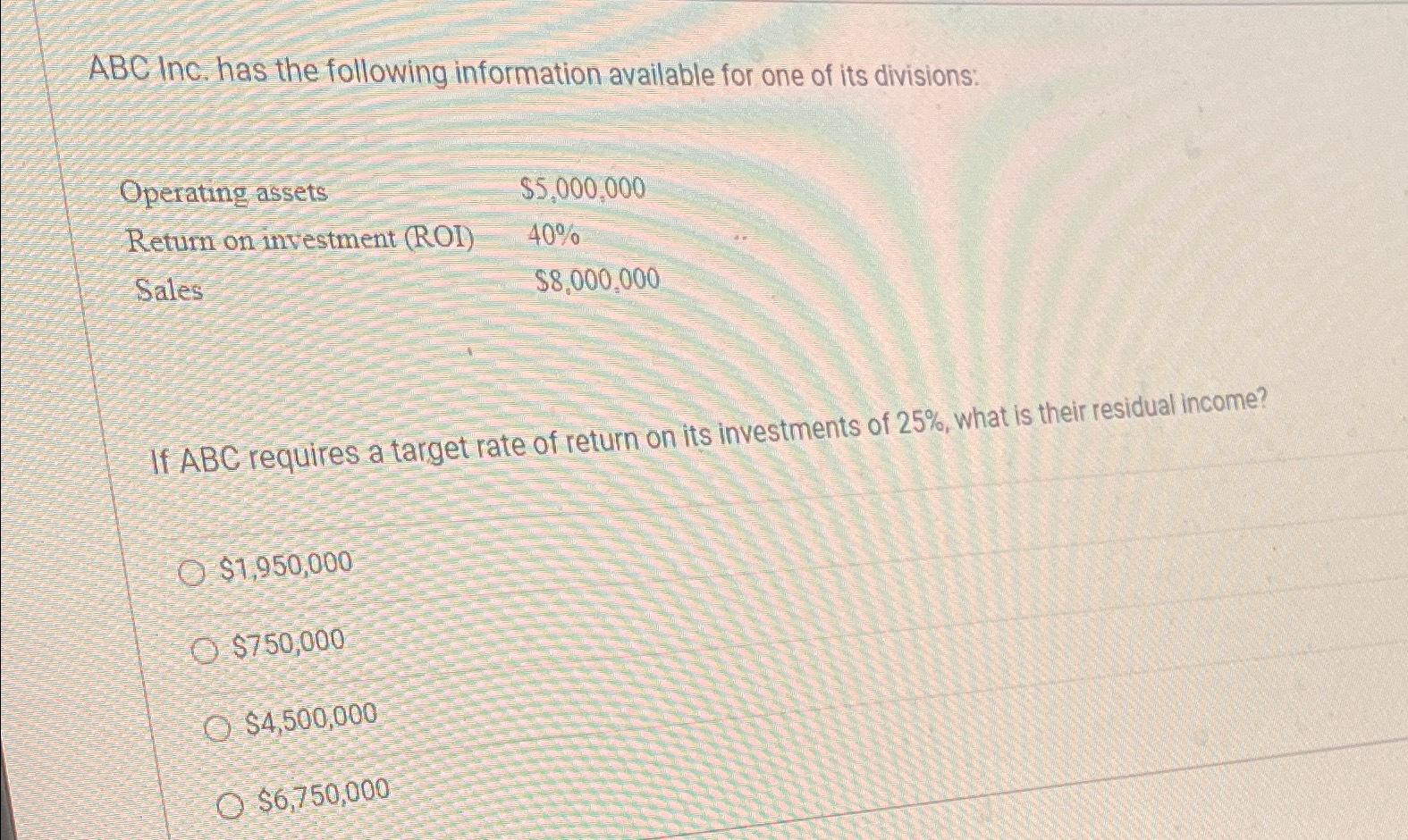 Solved ABC Inc. has the following information available for | Chegg.com