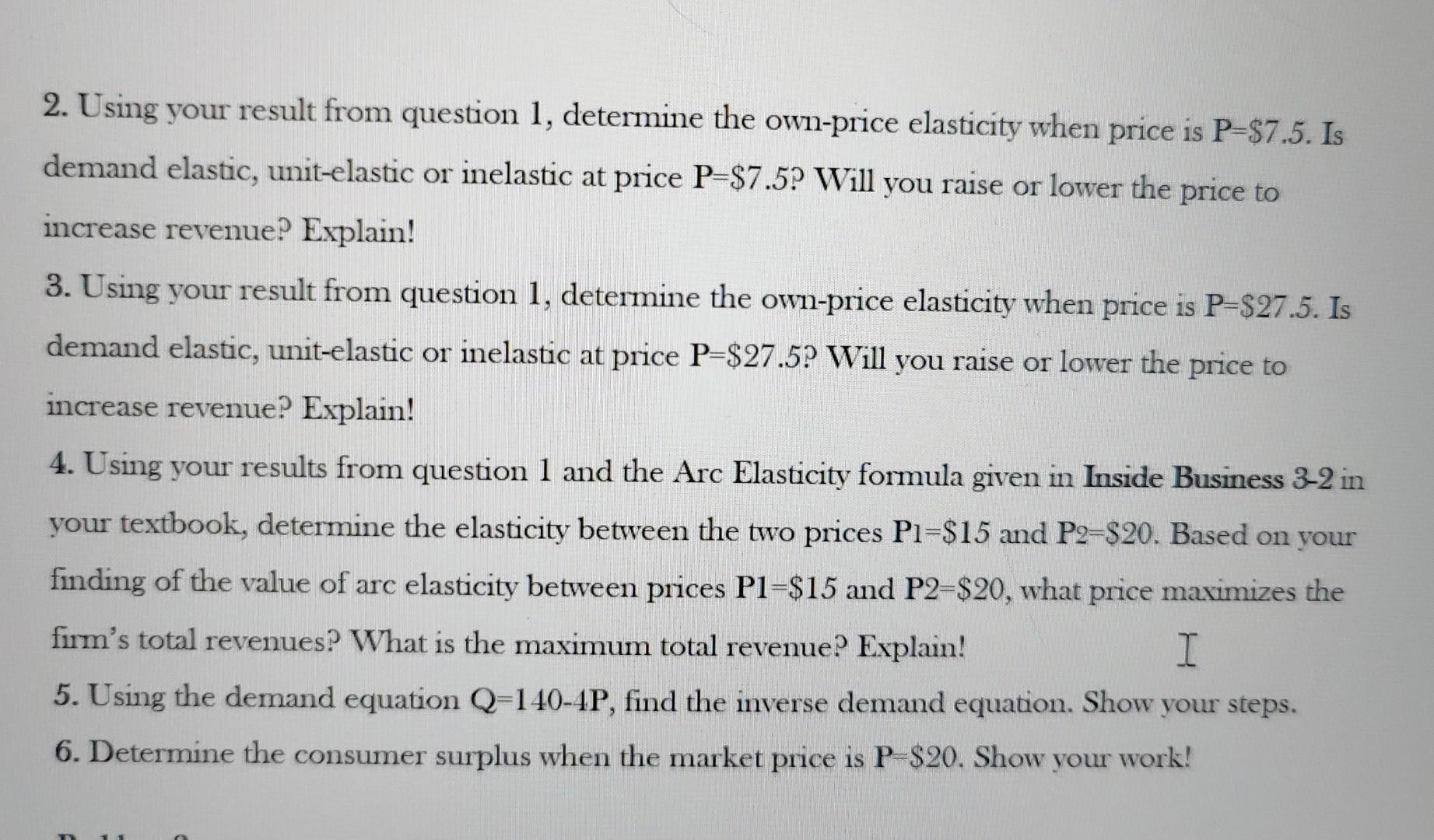 Price ($) 1. Select two different points A and B on | Chegg.com