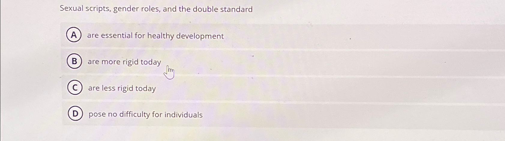 Solved Sexual scripts, gender roles, and the double | Chegg.com