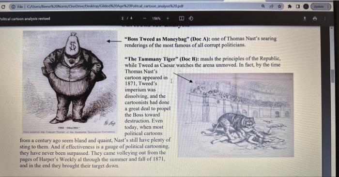 Assignment: As you analyze the political cartoons on | Chegg.com