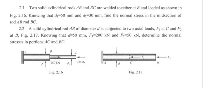 Solved 2.1 Two Solid Cylindrical Rods AB And BC Are Welded | Chegg.com