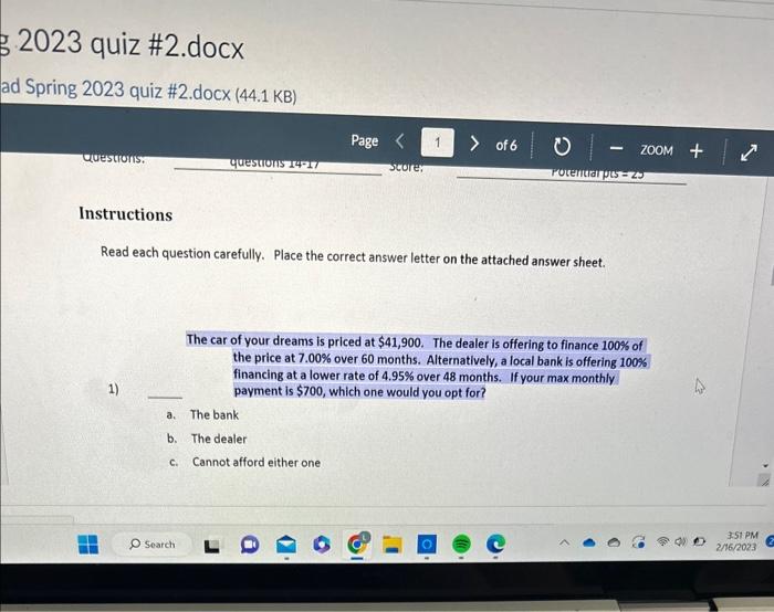 Solved Read Each Question Carefully. Place The Correct | Chegg.com