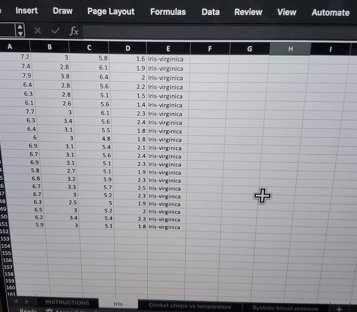 Solved The famous iris dataset (the first sheet of the | Chegg.com