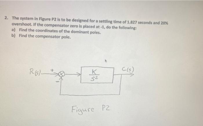 Solved 2. The system in Figure P2 is to be designed for a | Chegg.com