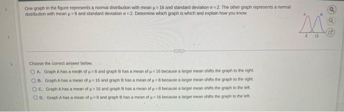 Solved > One graph in the figure represents a normal | Chegg.com