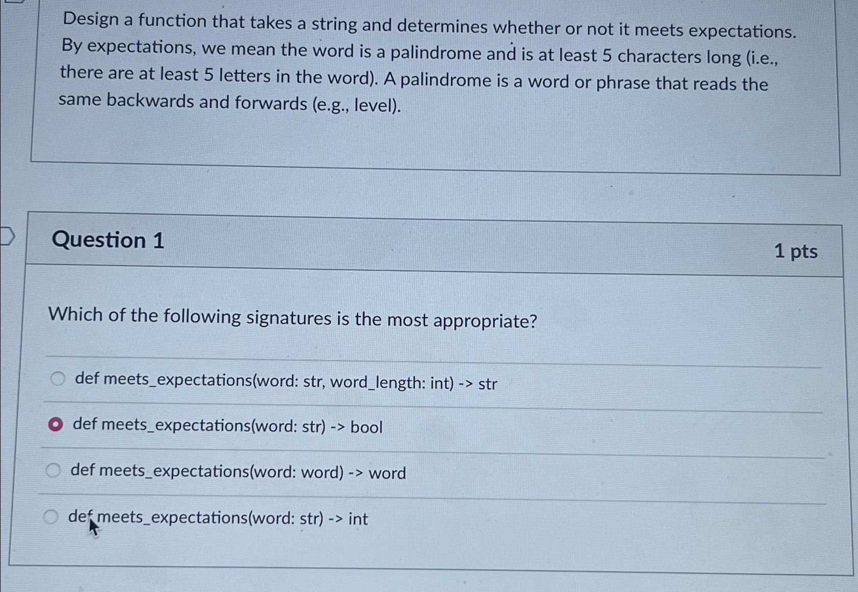 Solved Design a function that takes a string and determines | Chegg.com