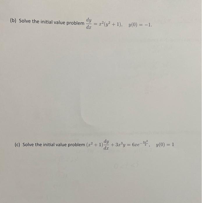 Solved (b) Solve the initial value problem | Chegg.com