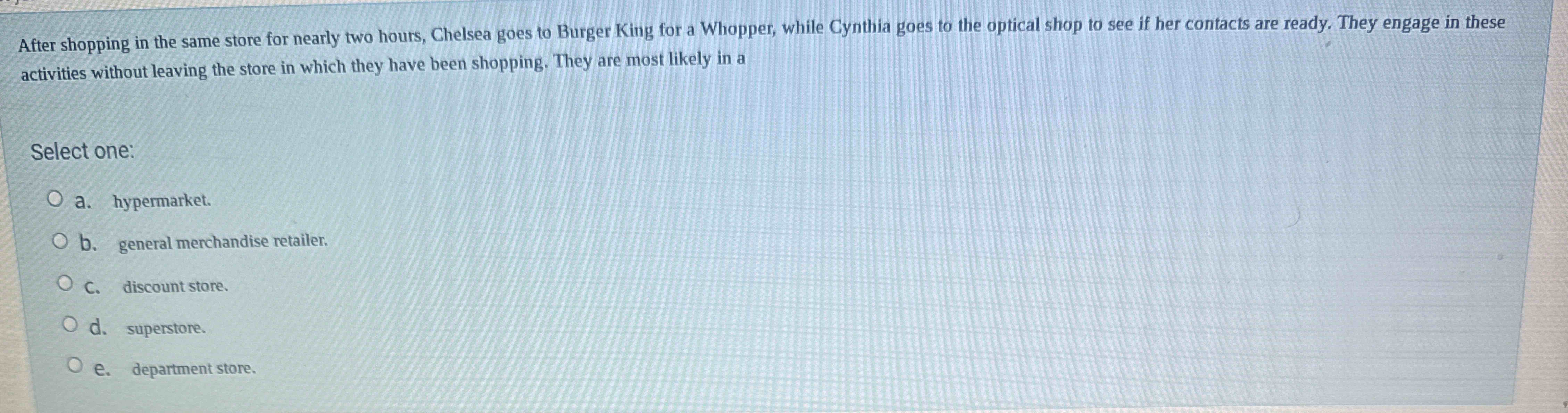 Solved After shopping in the same store for nearly two | Chegg.com