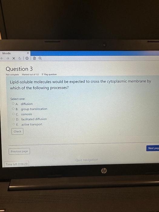 Solved Lipid-soluble molecules would be expected to cross | Chegg.com