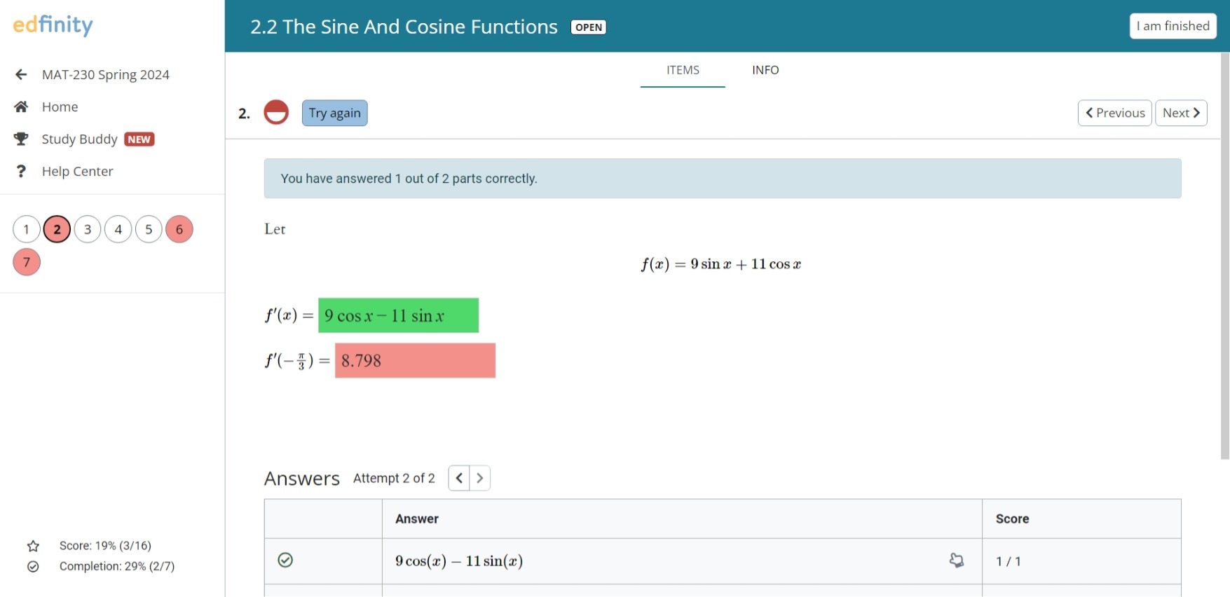 Edfinity Python Problem Extra Parts Solved You have answered 1 out of 2 parts | Chegg.com
