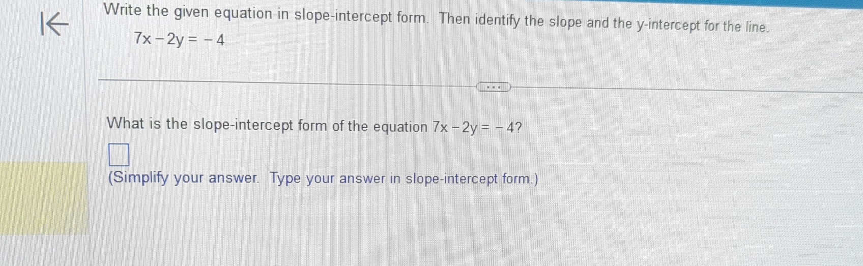 write the linear equation in slope intercept form 2x y 17