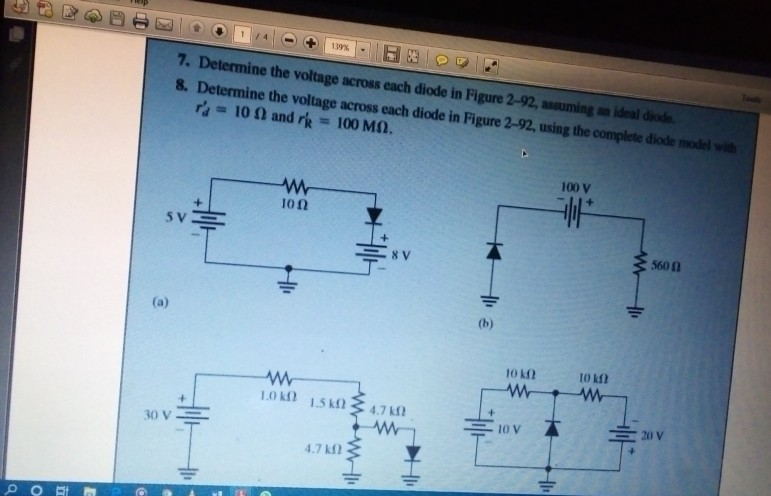 Solved 119% 7. Determine The Voltage Across Each Diode In | Chegg.com