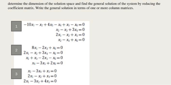 Solved determine the dimension of the solution space and Chegg