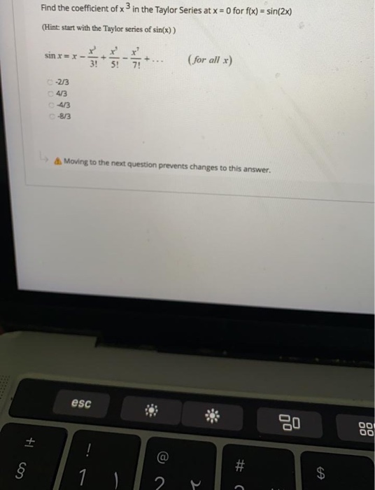 Solved Find The Coefficient Of X 3 In The Taylor Series A Chegg Com