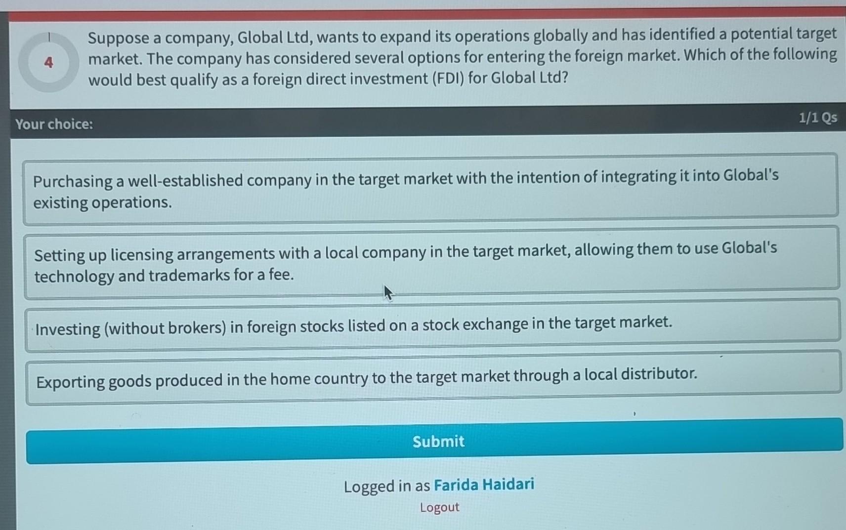 Solved 1 Suppose a company, Global Ltd, wants to expand its | Chegg.com