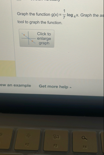 Graph the function g(x)=17log4x. ﻿Graph the as tool | Chegg.com