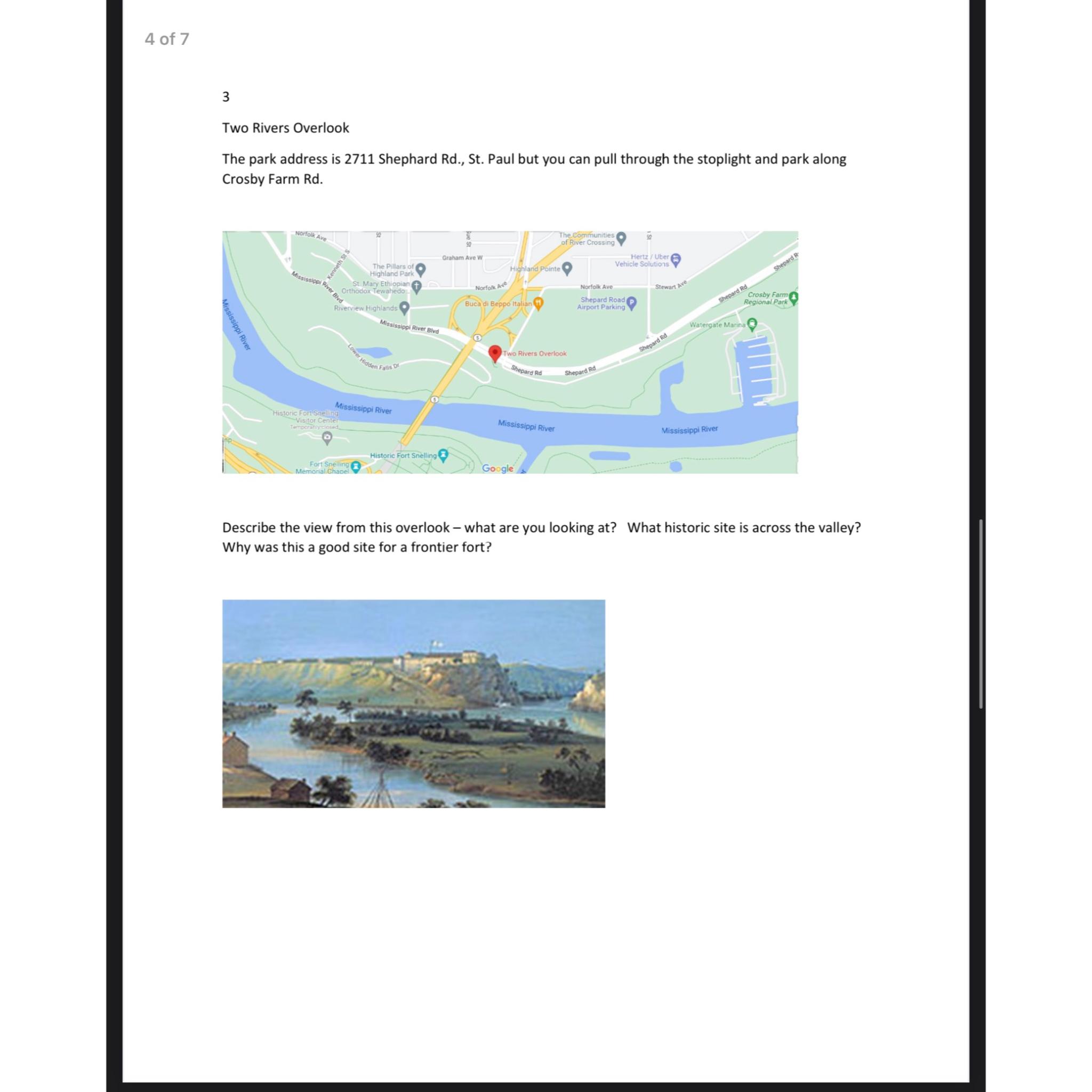 Solved 4 ﻿of 73Two Rivers OverlookThe park address is 2711 | Chegg.com