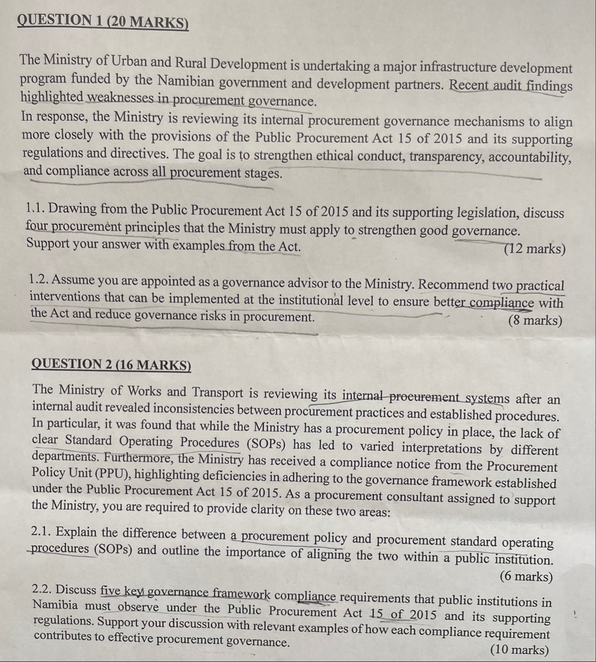 Solved QUESTION 1 (20 ﻿MARKS)The Ministry of Urban and Rural | Chegg.com