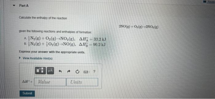 Solved Calculate The Enthalpy Of The Reaction Given The | Chegg.com