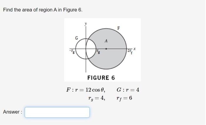 Solved Find the area of region A in Figure 6. LL F G А re | Chegg.com