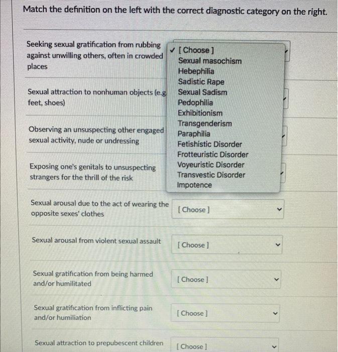 Solved Match the definition on the left with the correct Chegg