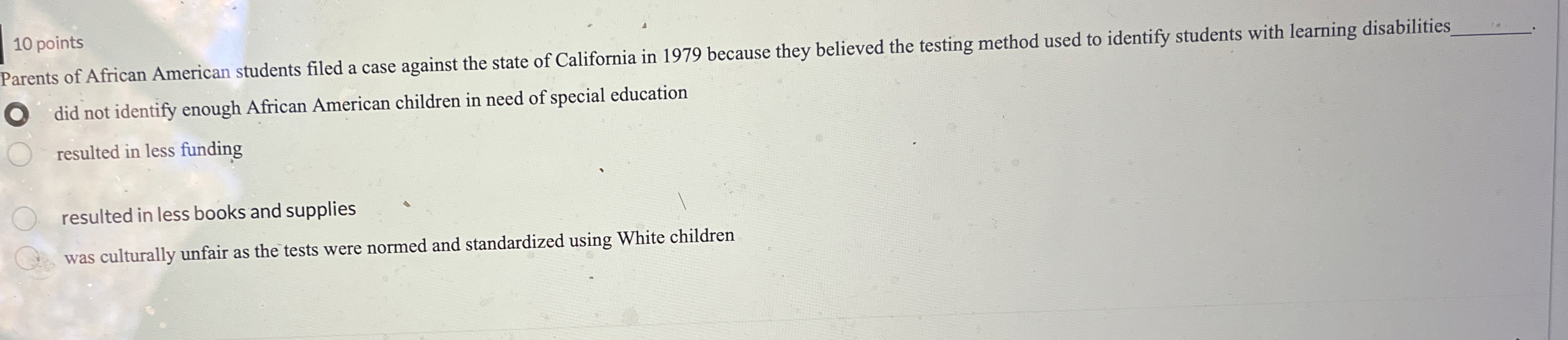 Solved 10 ﻿pointsParents of African American students filed