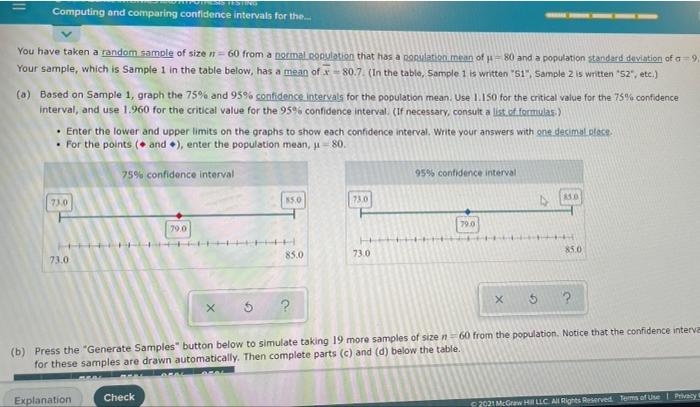 Solved Computing and comparing confidence intervals for Solved Computing and comparing confidence intervals for